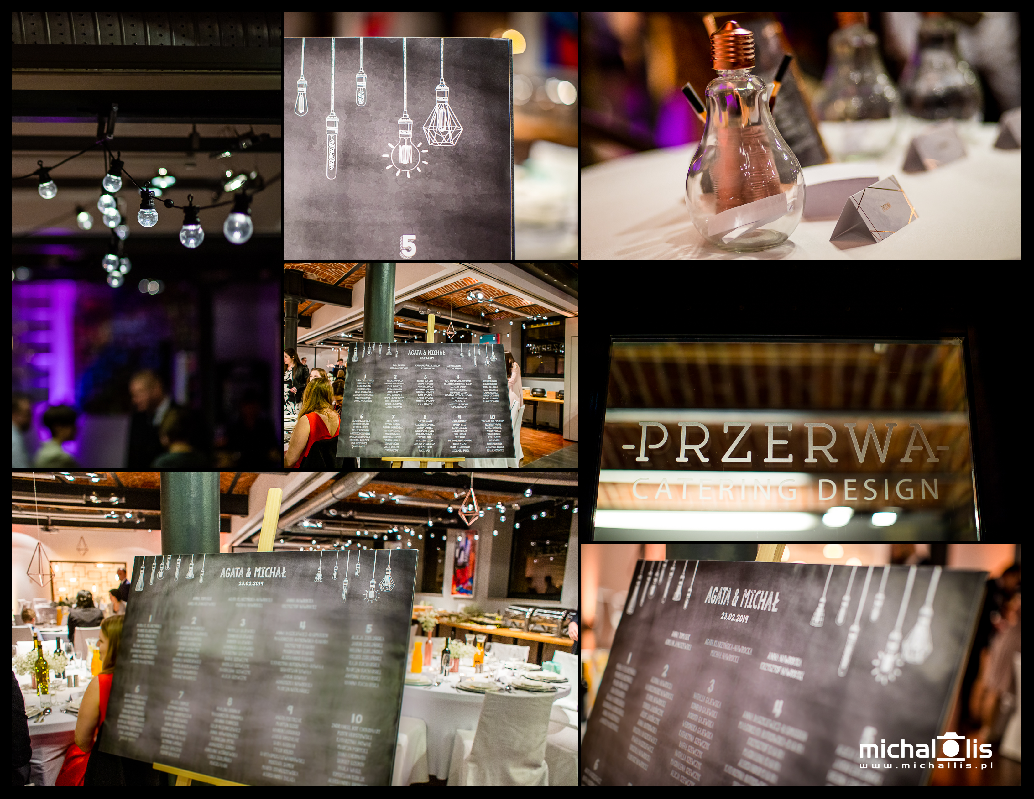 plan stołów tablica dla gości rozplanowanie stołów na wesele mozaika przerwa dekoracje stołów wesele łódź motyw geometryczny miedź kolor miedziany 